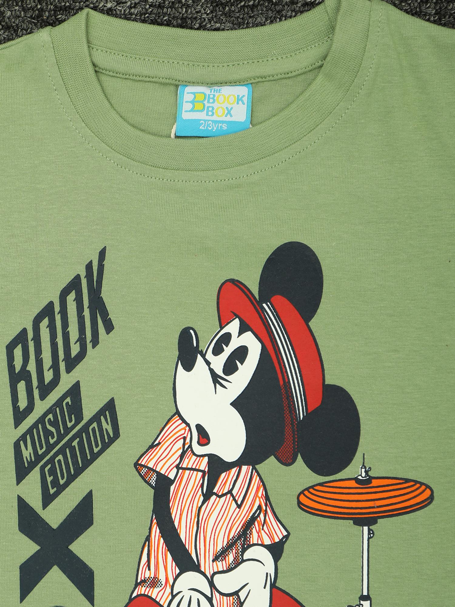 BYOStyle Boys Cotton Tshirt Printed-Green