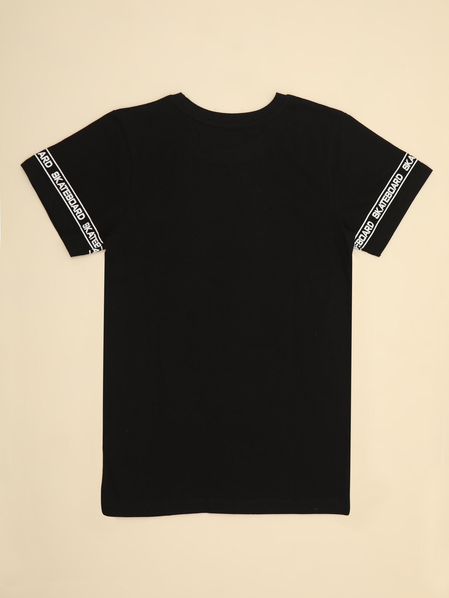 BYOStyle Boys Cotton Tshirt Printed-Black