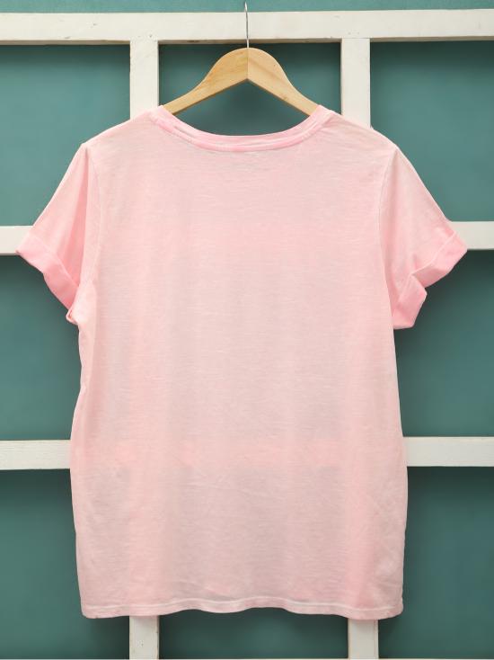 Women's Short Sleeve T-shirt-Baby Pink,40
