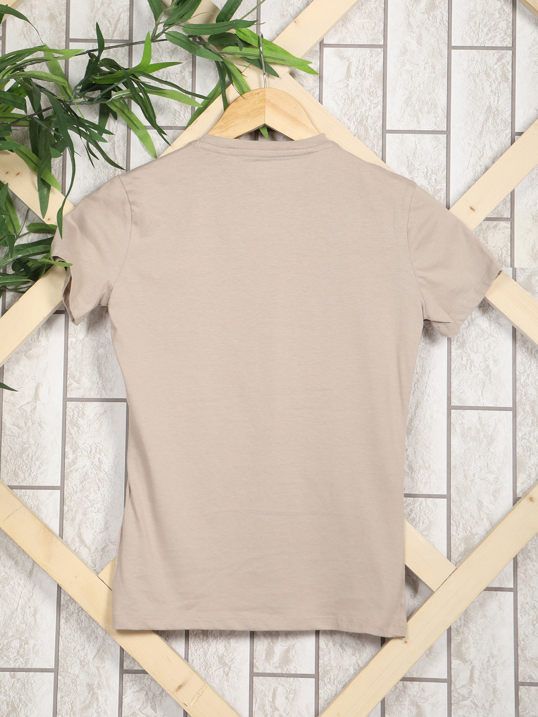 Women's Short Sleeve short T-shirt-Dark Brown
