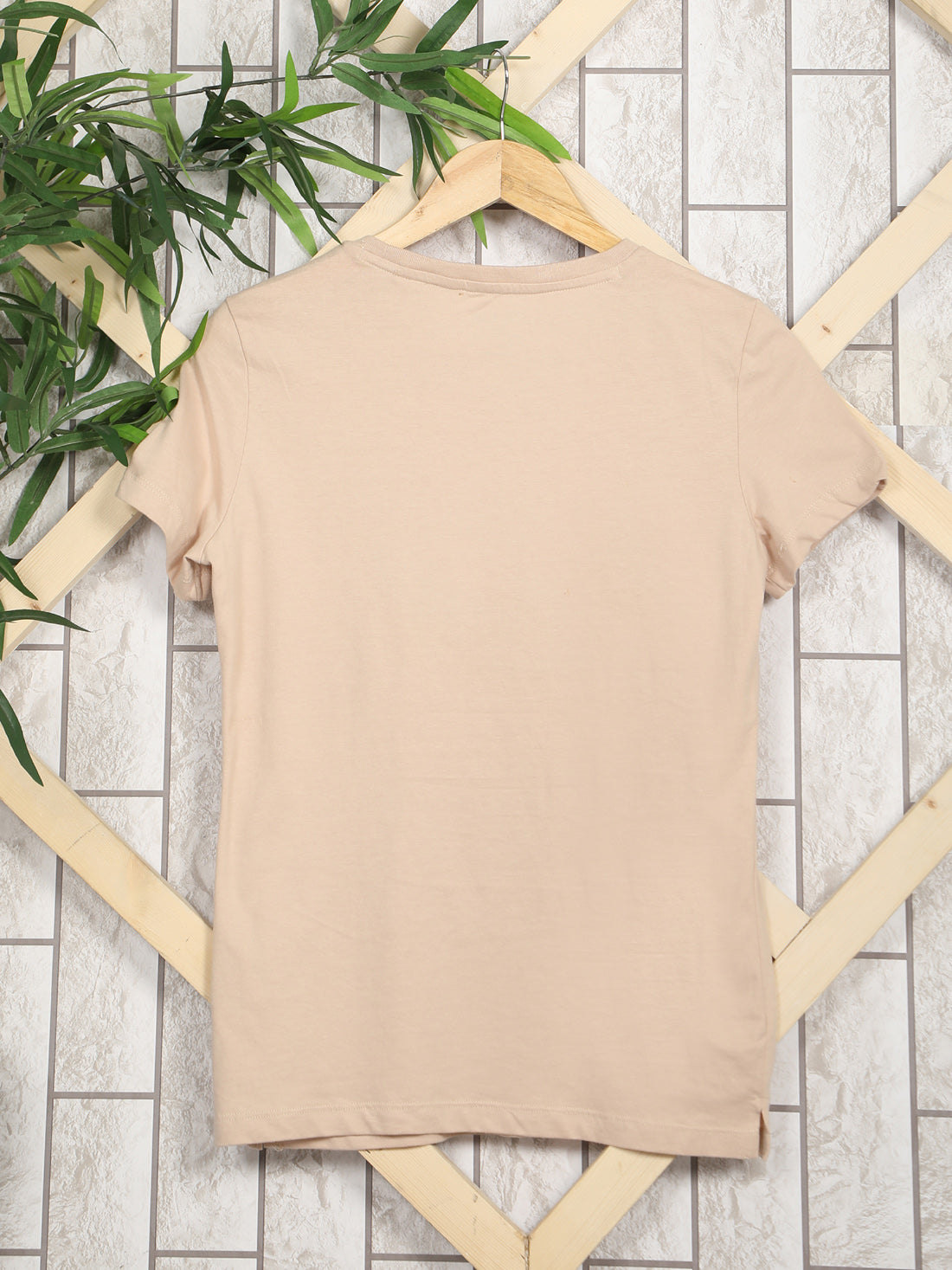 Women's Short Sleeve T-shirt-Brown ,34