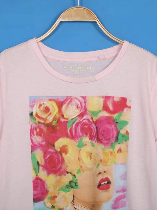 Women's Short Sleeve T-shirt-Pink,36