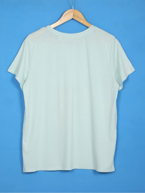 Women's Short Sleeve T-shirt-Blue ,42