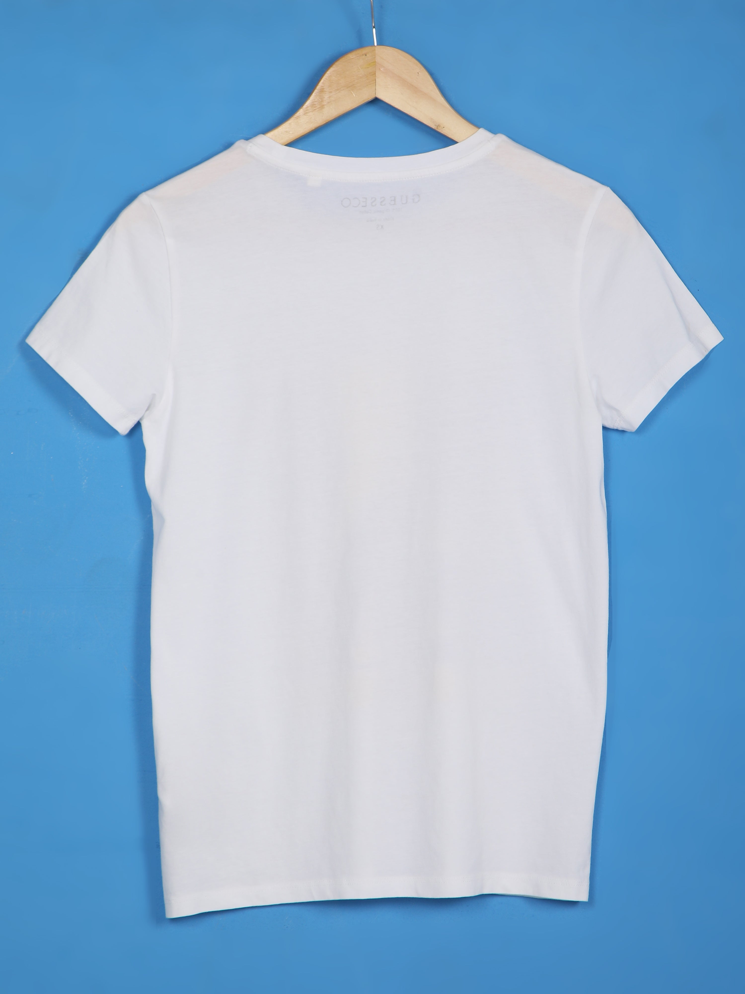 Women's Short Sleeve Digital Printed T-shirt-White,34