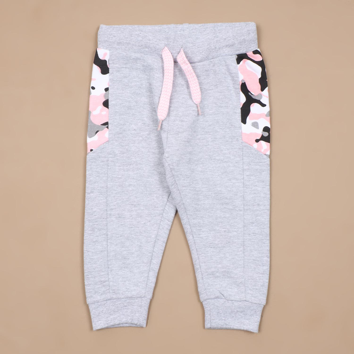 Unisex child fleece Track Suit-Grey & Pink