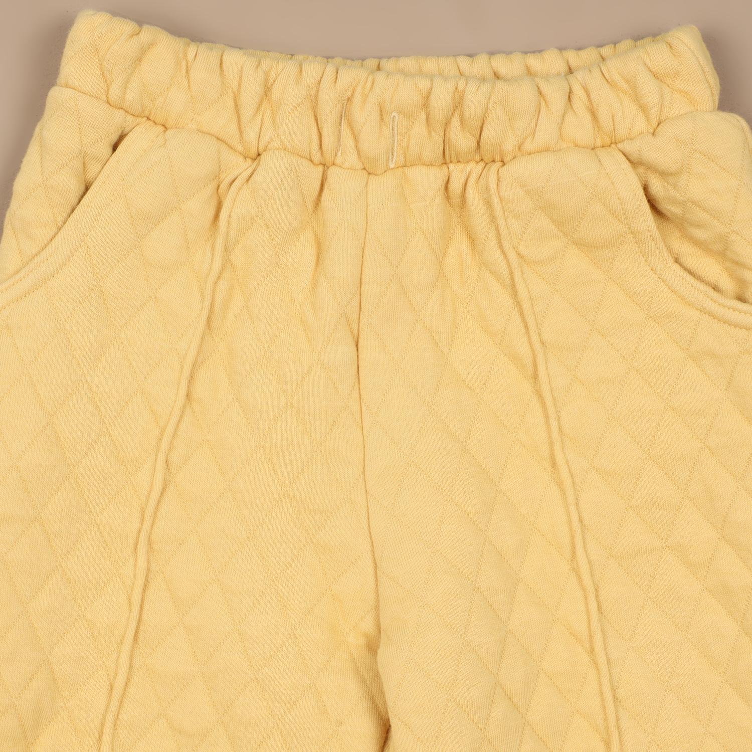 Unisex Quilted Cord Set -Yellow