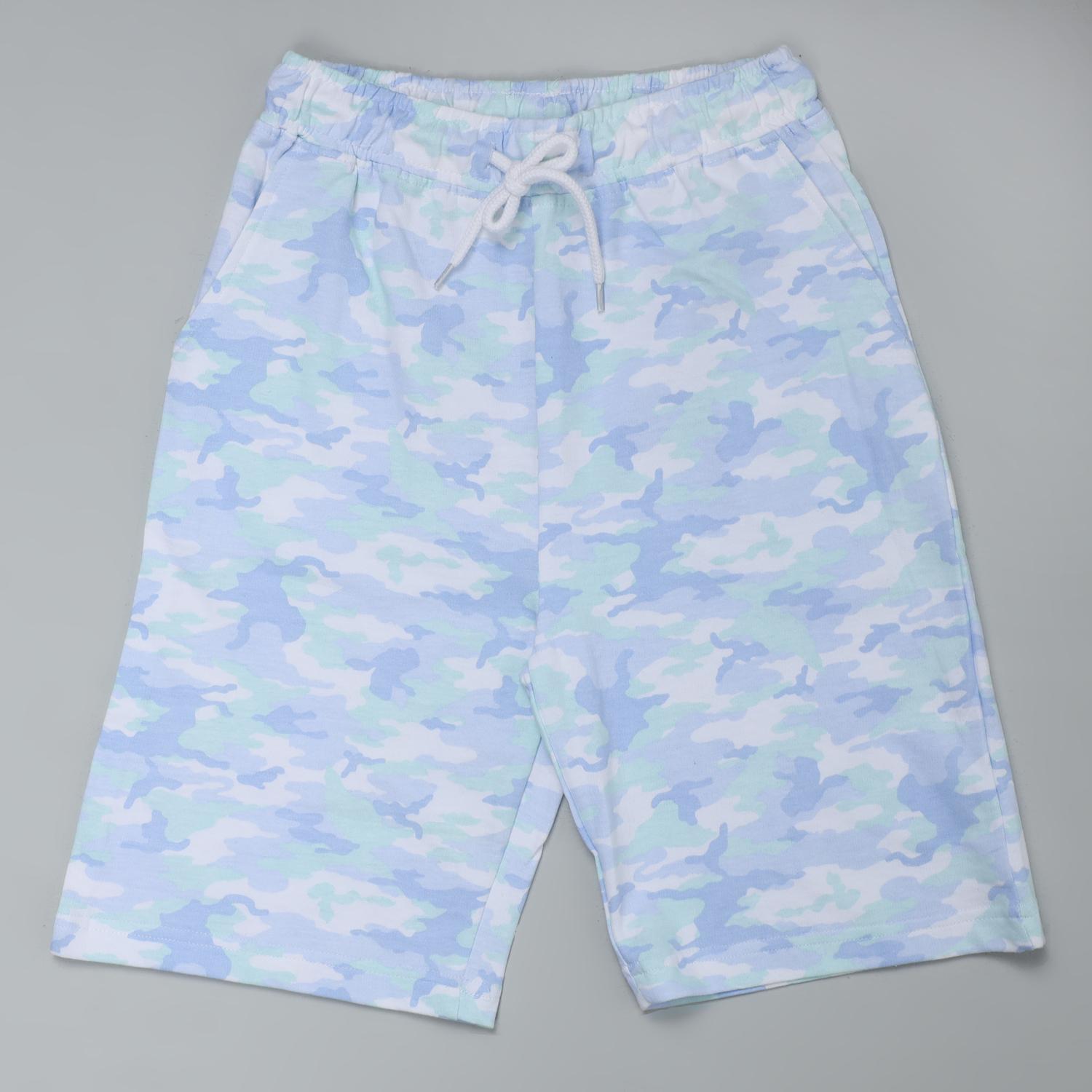 Clothing Boys Pattern Shorts-White/Blue Printed