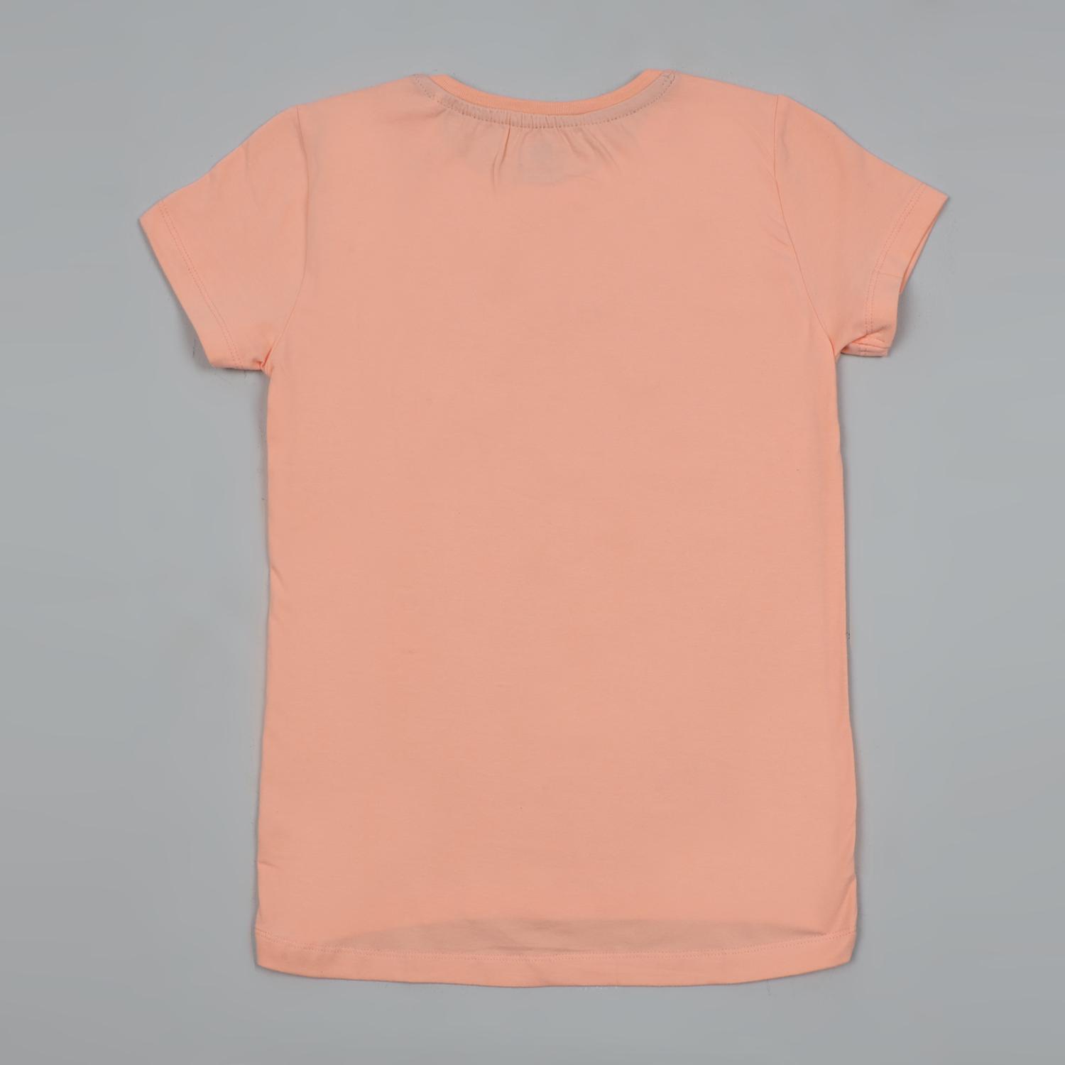 Girl's Cotton T-Shirt- Peach